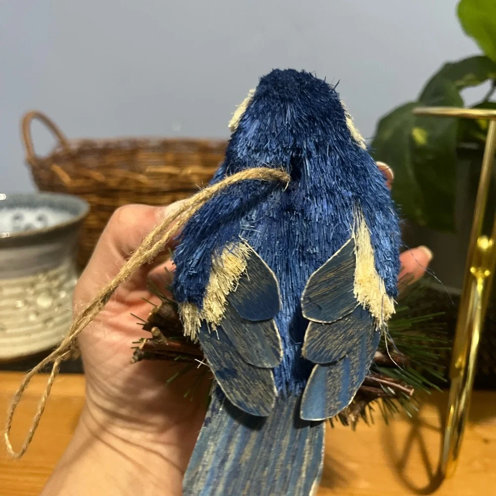 Blue and White Bird Ornament